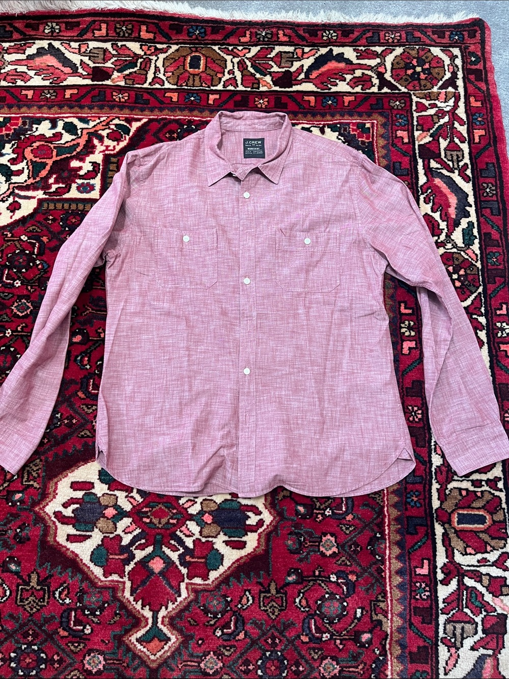 J. Crew Men’s red Workwear Button-Down Shirt